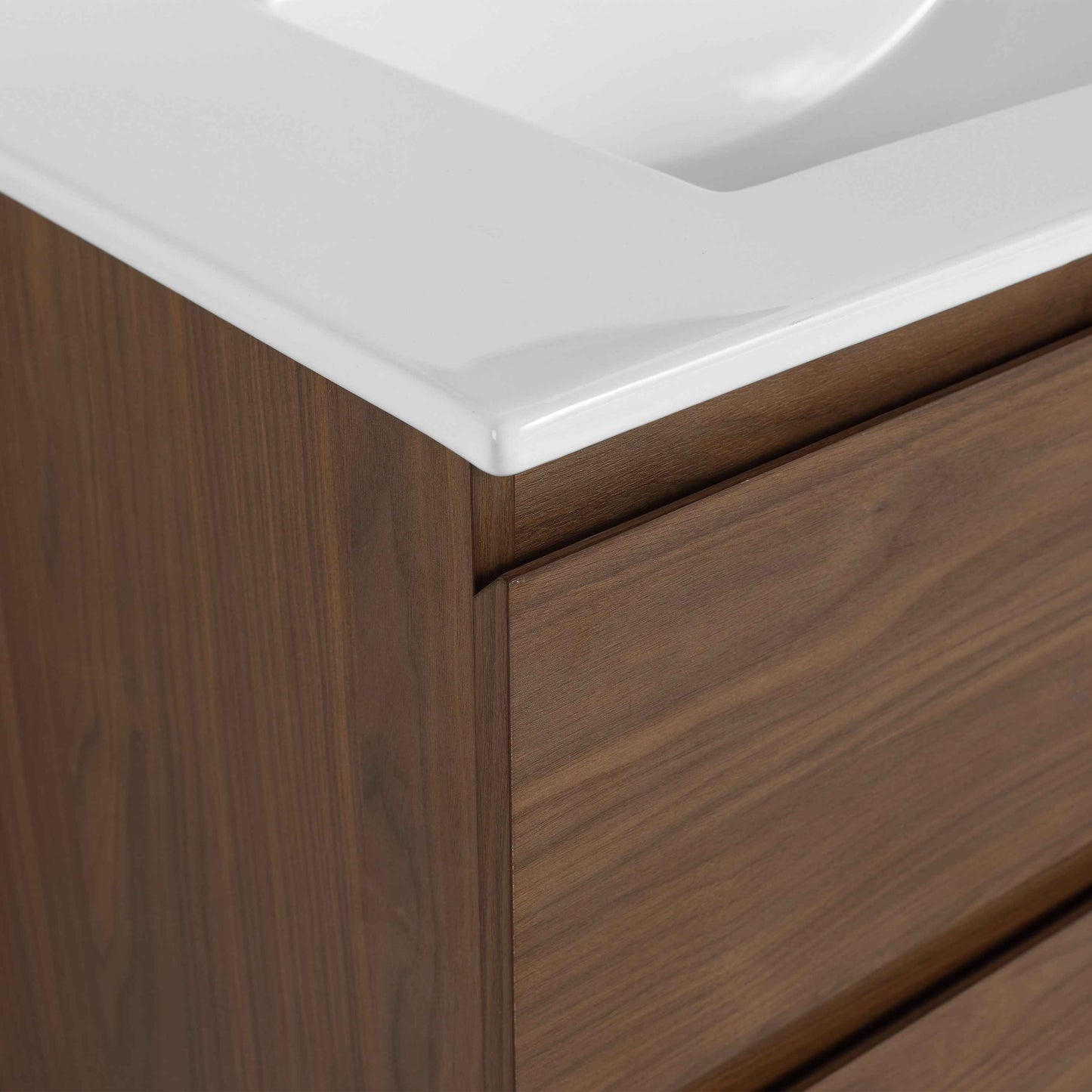 30' Wall-Mounted Bathroom Vanity With Ceramic Sink, KD-Package,2-Soft Close Drawers, KD-Package