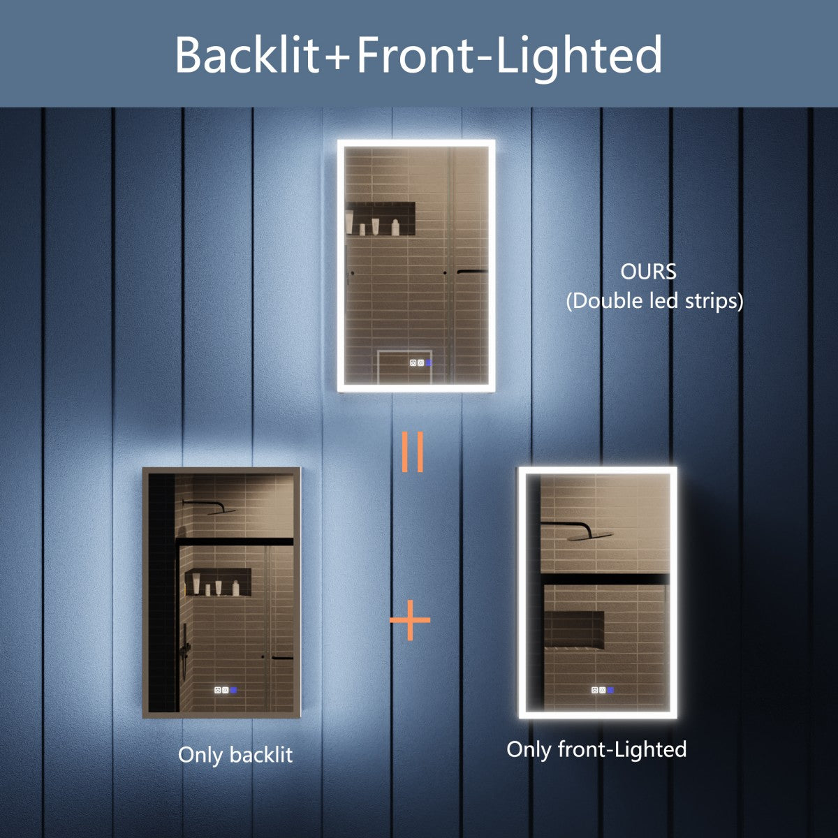 Illusion 20" x 32" Lighted Mirror Medicine Cabinet with Front and Back Magnifiers, Right Hinge