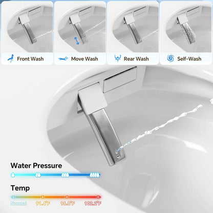 ADA Height Smart Bidet Toilet, Heated Seat, Auto Flush, Warm Air Dryer, Multiple Wash Modes, Powerful 1000g MAP Flush