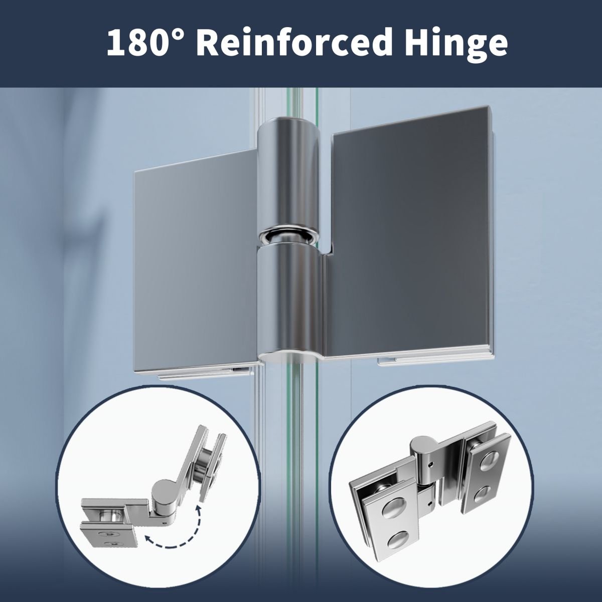 Adapt 48 - 48.3" W x 72" H Tri - fold Shower Doors Frameless Bifold Shower Door Screen,Tempered Coating Glass Panel,Chrome