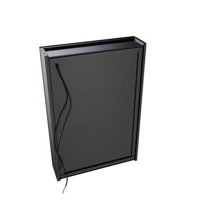 Boost-M1 20" W x 30" H Light Medicine Cabinet Recessed or Surface Mount Aluminum Adjustable Shelves Vanity Mirror Cabinet, Black Frame, Hinge on the Left - ExBriteUSA