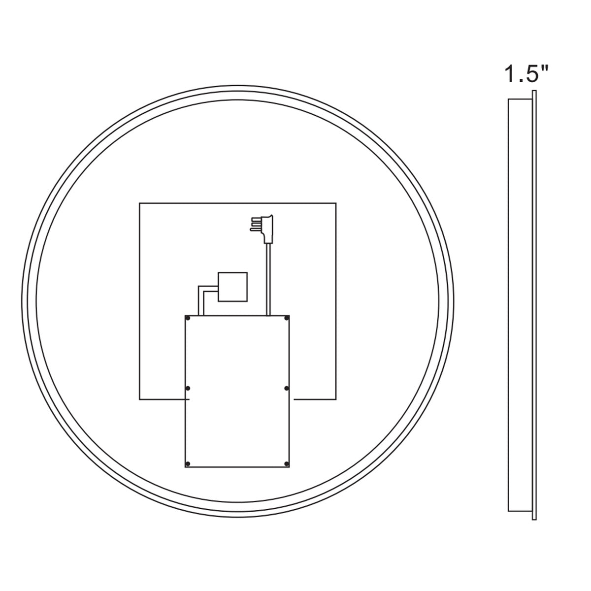 Caivell 20" Round 3-Color Anti-Fog Backlit LED Bathroom Mirror