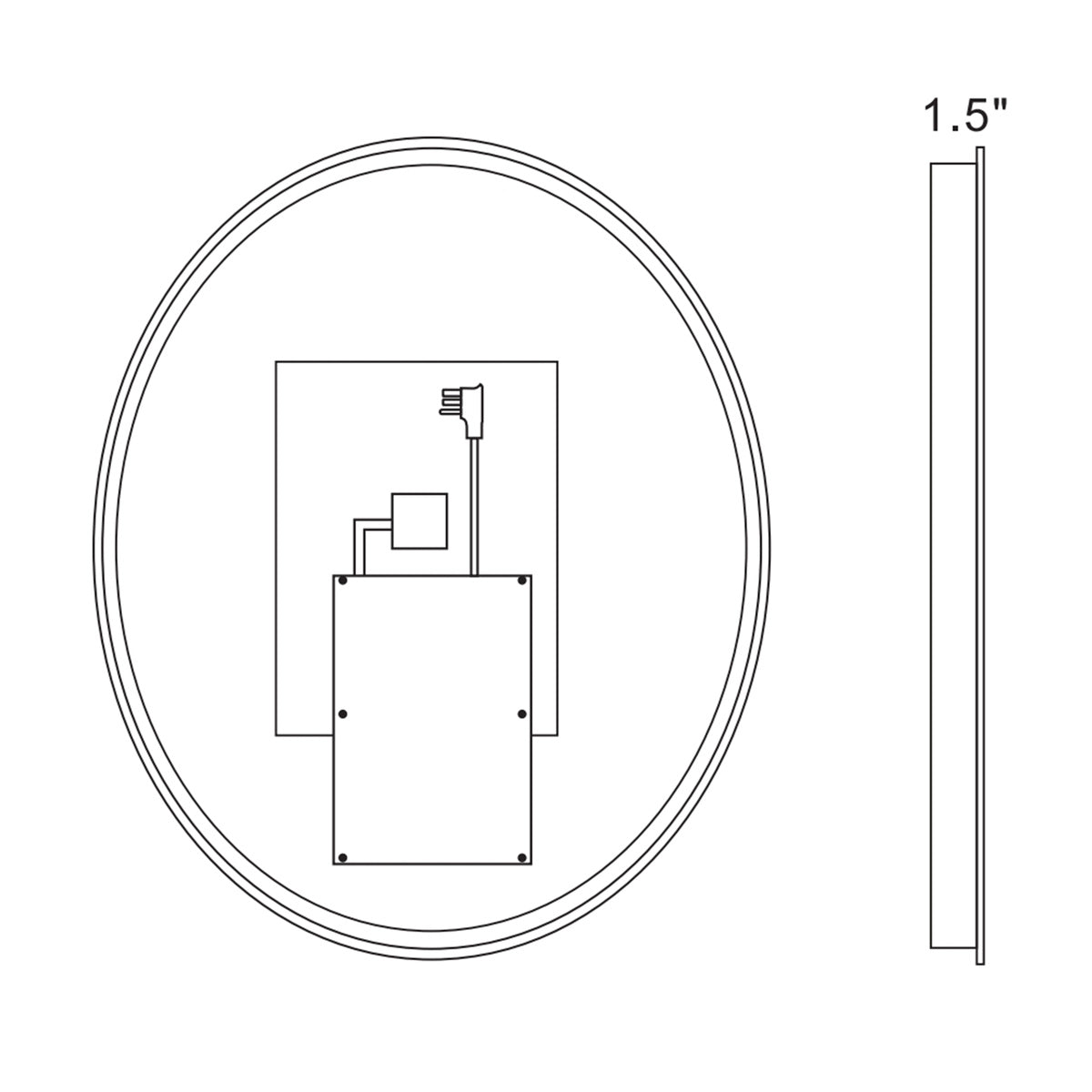Caivell 24" x 36" Oval 3-Color Anti-Fog Backlit LED Bathroom Mirror