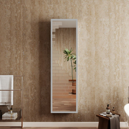Allsum 20-1/8" x 70-1/8" Full Length Lighted Frameless Single Door Medicine Cabinet