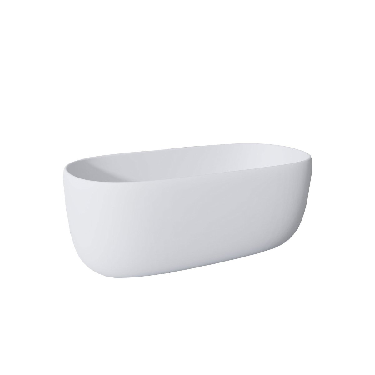 Allsumehome 51'' Resin Stone Soaking Bathtub,Solid Surface Modern Tubs with Overflow and Pop - up Drain in White