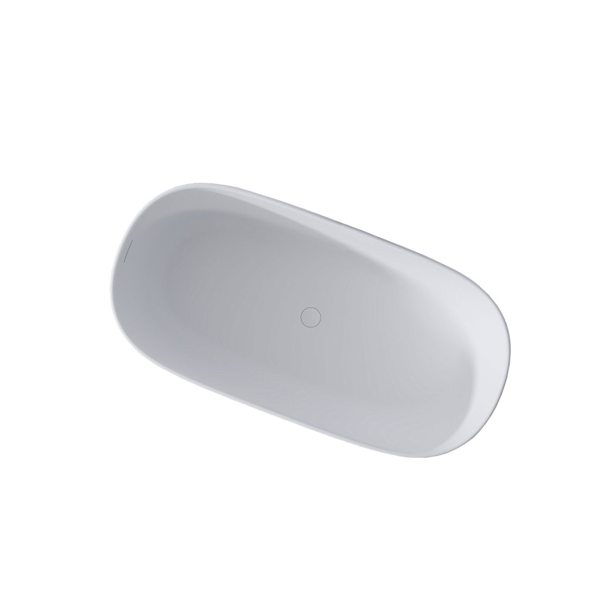 Allsumehome 51'' Resin Stone Soaking Bathtub,Solid Surface Modern Tubs with Overflow and Pop - up Drain in White