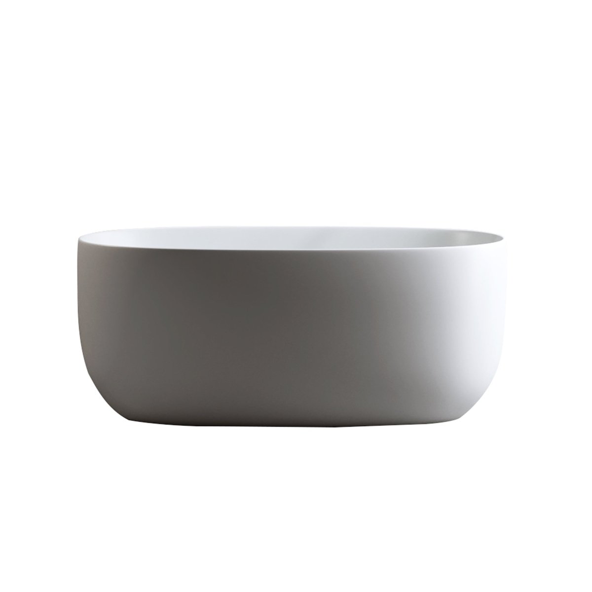 Allsumehome 51'' Resin Stone Soaking Bathtub,Solid Surface Modern Tubs with Overflow and Pop - up Drain in White