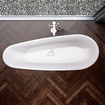 Allsumhome RockE 67" Imitation Natural Stone Freestanding Bathtub,Stone Touch,Avocado Green,Scratch - proof,cUPC Certified,No Drain