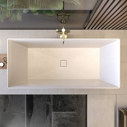 RockR 67" Freeing Soaking Bathtub,Rock Texture New technologies,Classic Rectangle Freestanding tub,Prussian blue,cUPC Certified
