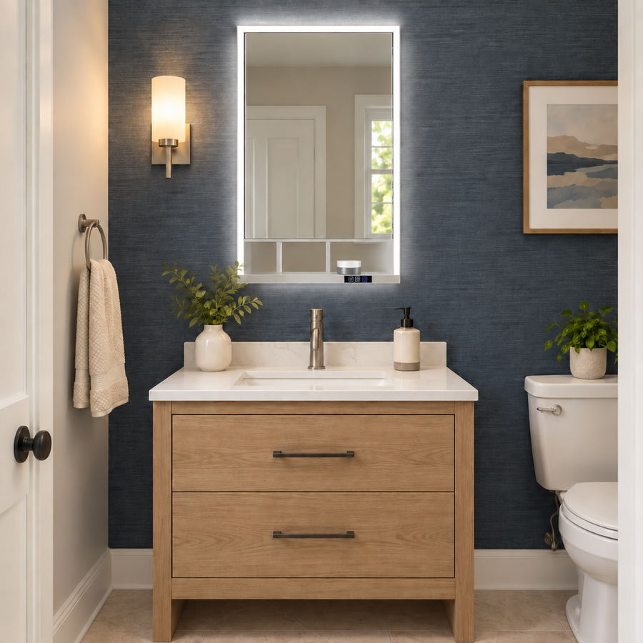 Powder Room — Explore smaller cabinets for useful half-bath storage.