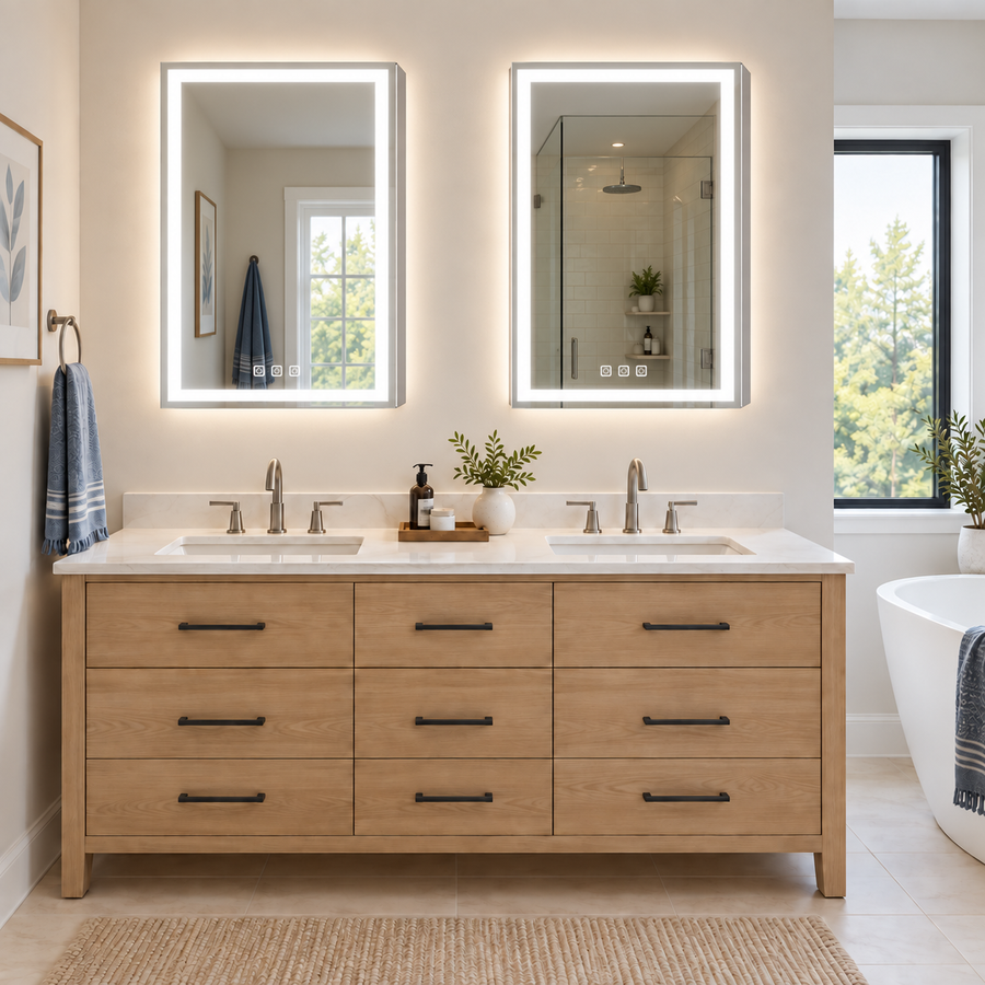 Primary Bathroom — Keep daily essentials close and your vanity clear.