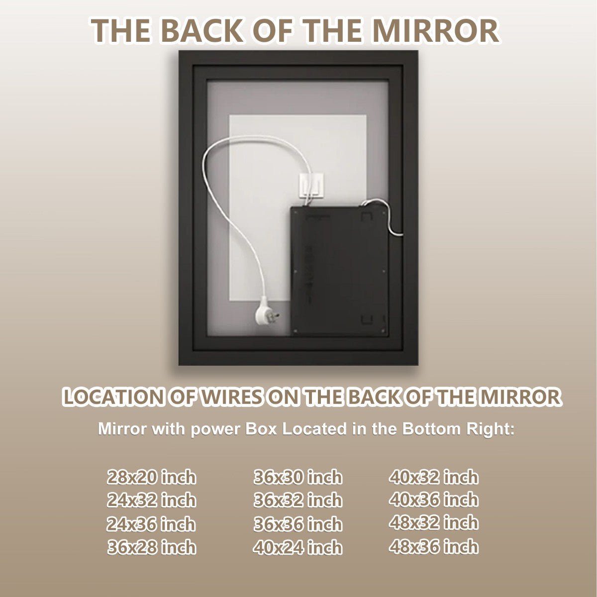 Apex - B 20x28in vanity with lights and mirror for Bathroom Wall,Framed LED Bathroom Mirror,Anti - Fog,Shatter - Proof,ETL Listed