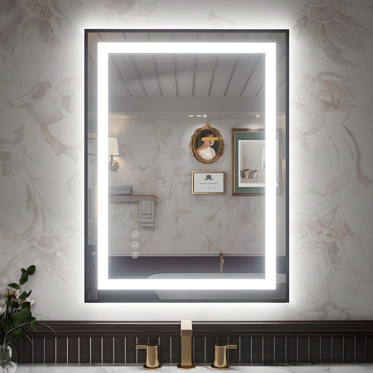 Apex-B 32x24in Vanity Mirror with Lights for Bathroom Wall,Framed LED Bathroom Mirror,Anti-Fog,Shatter-Proof,UL Listed