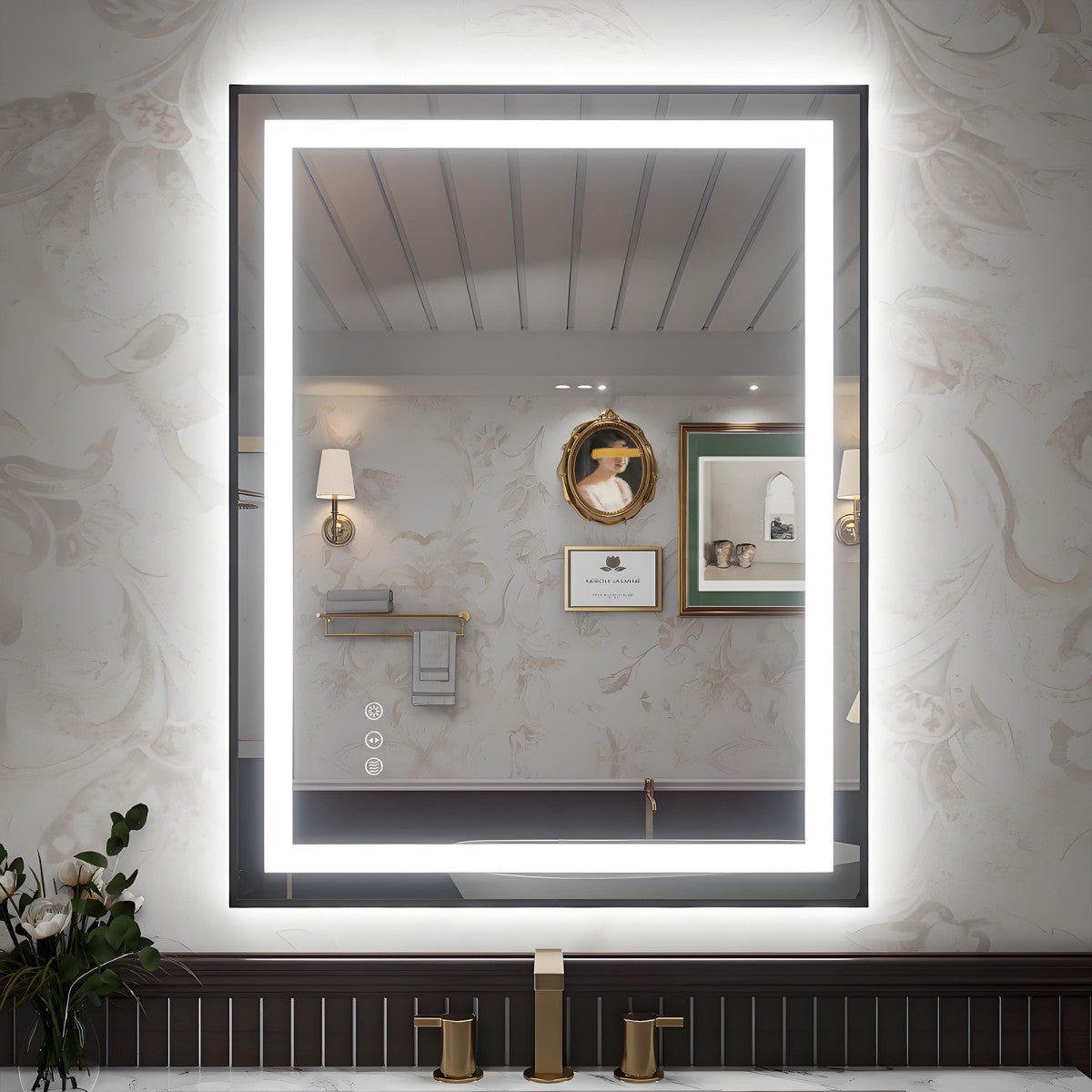 Apex-B 36x28in Vanity Mirror with Lights for Bathroom Wall,Framed LED Bathroom Mirror,Anti-Fog,Shatter-Proof,UL Listed