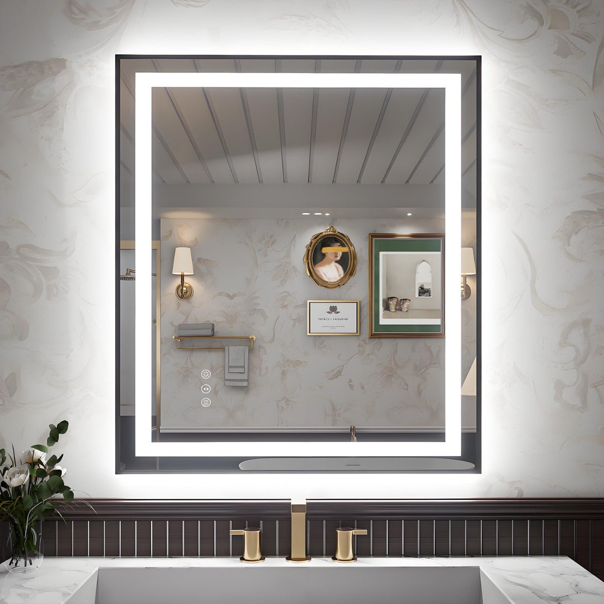 Apex-B 36x36in Vanity Mirror with Lights for Bathroom Wall,Framed LED Bathroom Mirror,Anti-Fog,Shatter-Proof,UL Listed