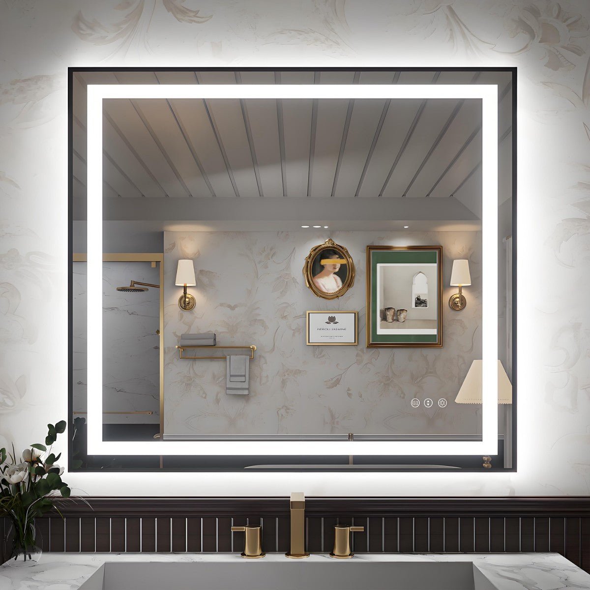 Apex-B 40x36in Vanity Mirror with Lights for Bathroom Wall,Framed LED Bathroom Mirror,Anti-Fog,Shatter-Proof,UL Listed