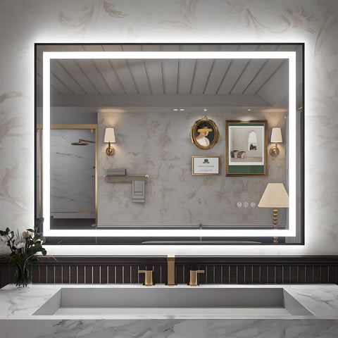 Apex-B 48x36in Vanity Mirror with Lights for Bathroom Wall,Framed LED Bathroom Mirror,Anti-Fog,Shatter-Proof,UL Listed