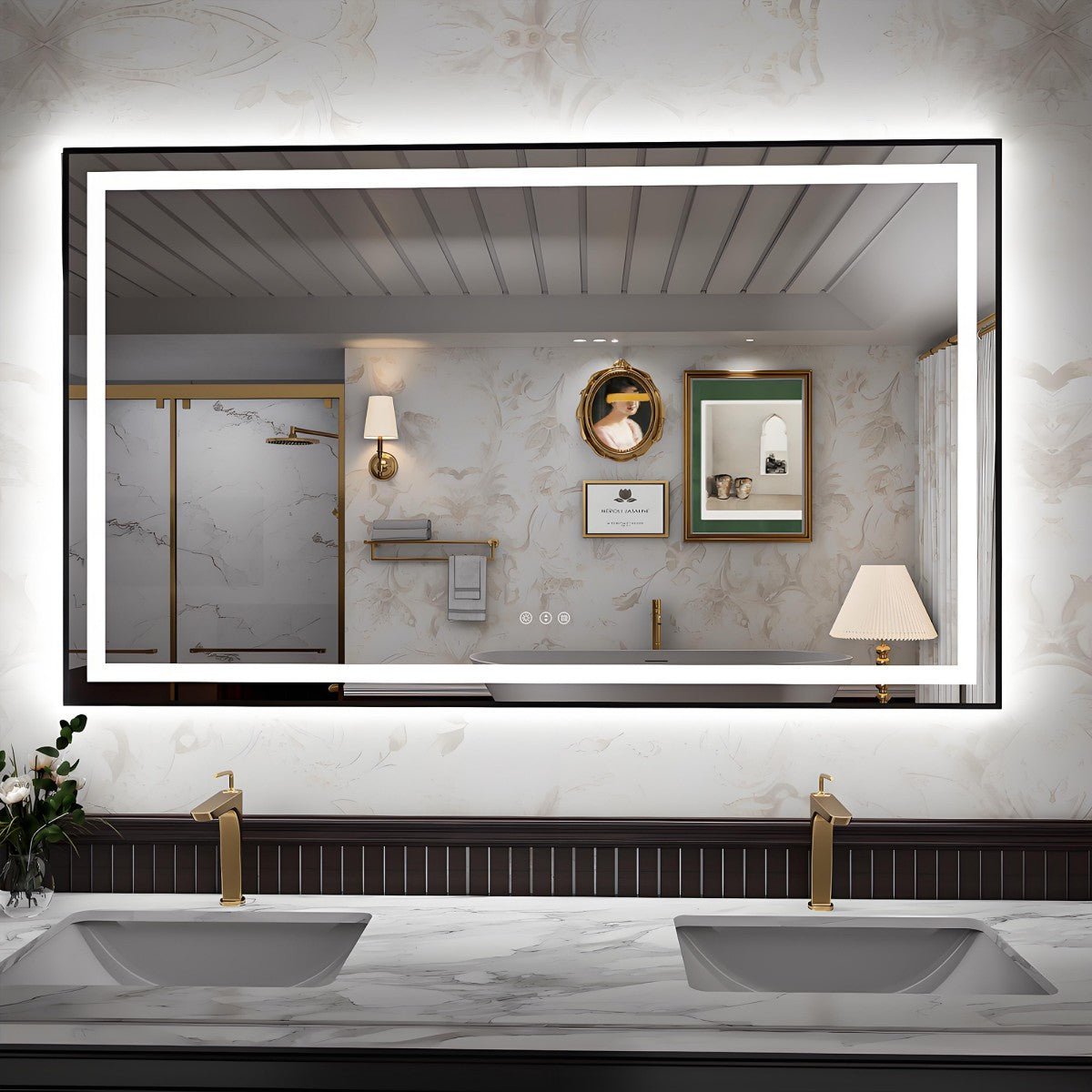 Apex-B 60x36in Vanity Mirror with Lights for Bathroom Wall,Framed LED Bathroom Mirror,Anti-Fog,Shatter-Proof,UL Listed