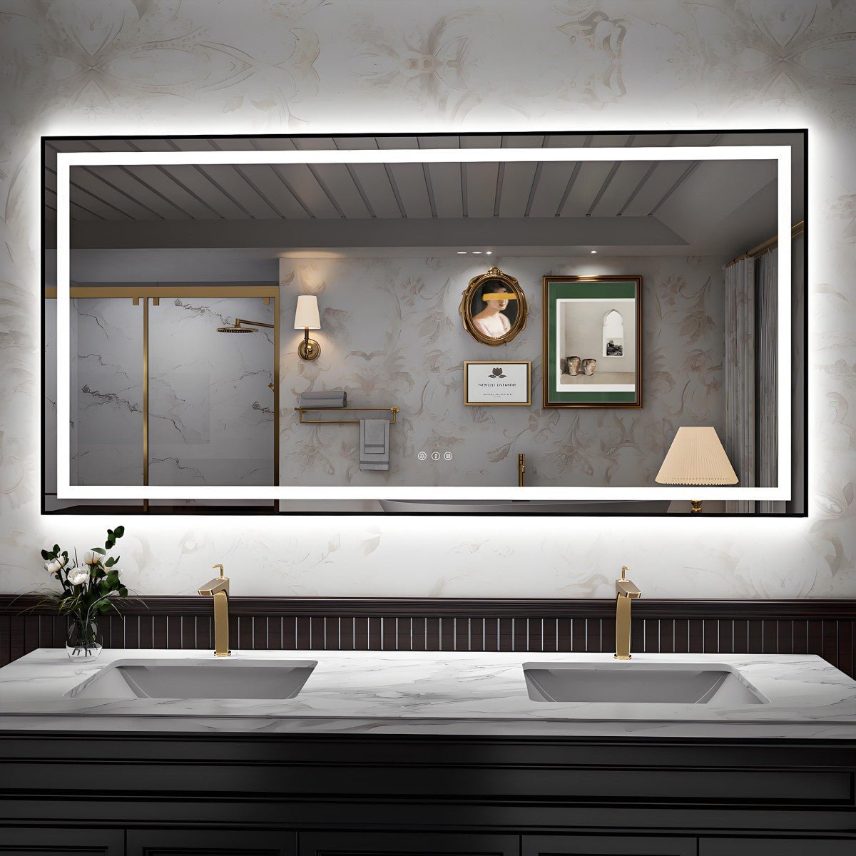 Apex-B 72x36in Vanity Mirror with Lights for Bathroom Wall,Framed LED Bathroom Mirror,Anti-Fog,Shatter-Proof,UL Listed