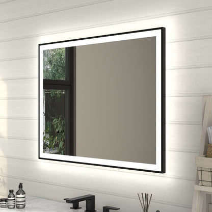 Apex - Noir 28"x36" Framed LED Lighted Bathroom Mirror
