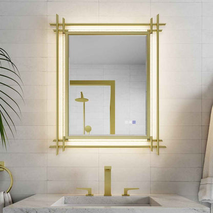 ExBrite Handcrafted Iron Art Bubble Decorative Mirror 30"W X 36"H Hawaiian Style, Golden