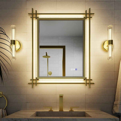 ExBrite Handcrafted Iron Art Bubble Decorative Mirror 30"W X 36"H Hawaiian Style, Golden