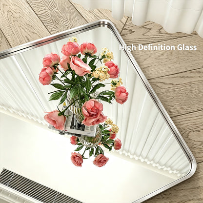 Noir 28" x 36" Silver Framed Rectangular Bathroom Mirror