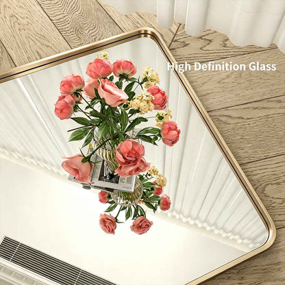 Noir 22" x 30" Gold Framed Rectangular Bathroom Mirror