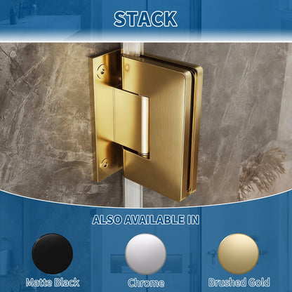 41-42" x 74" Pivot Frameless Shower Door,Brushed Gold,Easy clean|ExBrite Valor Series