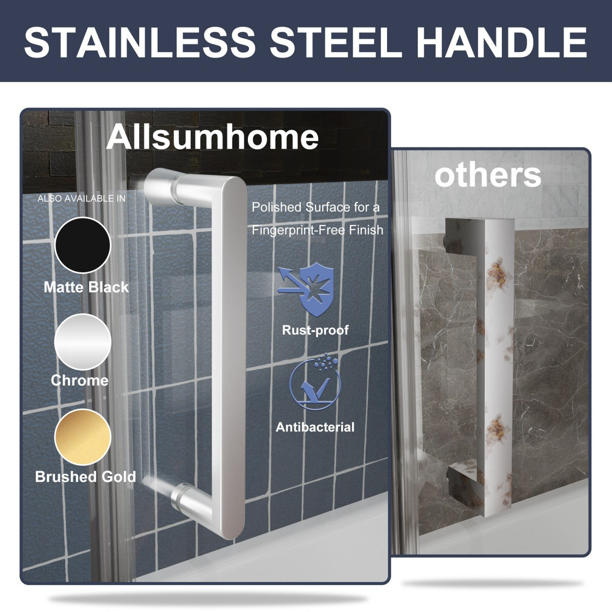 Zephyr 56-60" Semi-Frameless Single Sliding Tub Door,Chrome,Bypass Bathtub Shower Tempered Glass Door with Explosion-Proof Film
