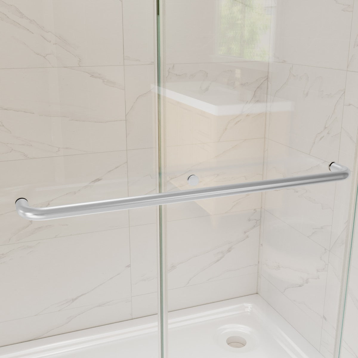 Glide 56-60" Wide x 70" High Sliding Glass Shower Doors Framed in Chrome Finish with Clear Glass