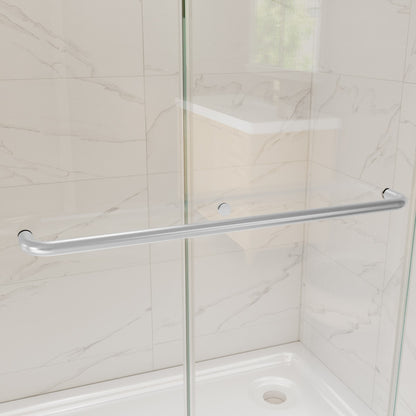 Glide 56-60" Wide x 70" High Sliding Glass Shower Doors Framed in Chrome Finish with Clear Glass