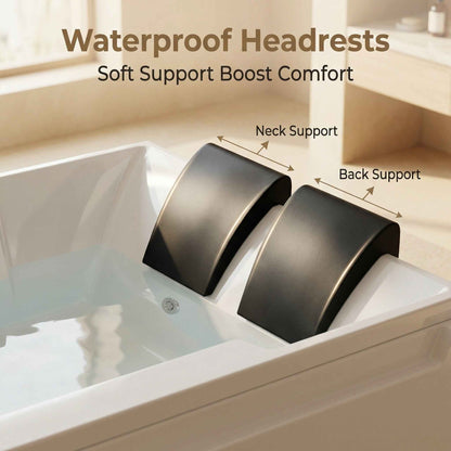 Exbrite X-031 Whirlpool Tub,73" x 48" Jetted Bathtub for 2 Person, Hydro Massage & Chromatherapy,UL Certified,UPC Certified,3 Sided Apron,Acrylic ,110 Gallons,Left Drain