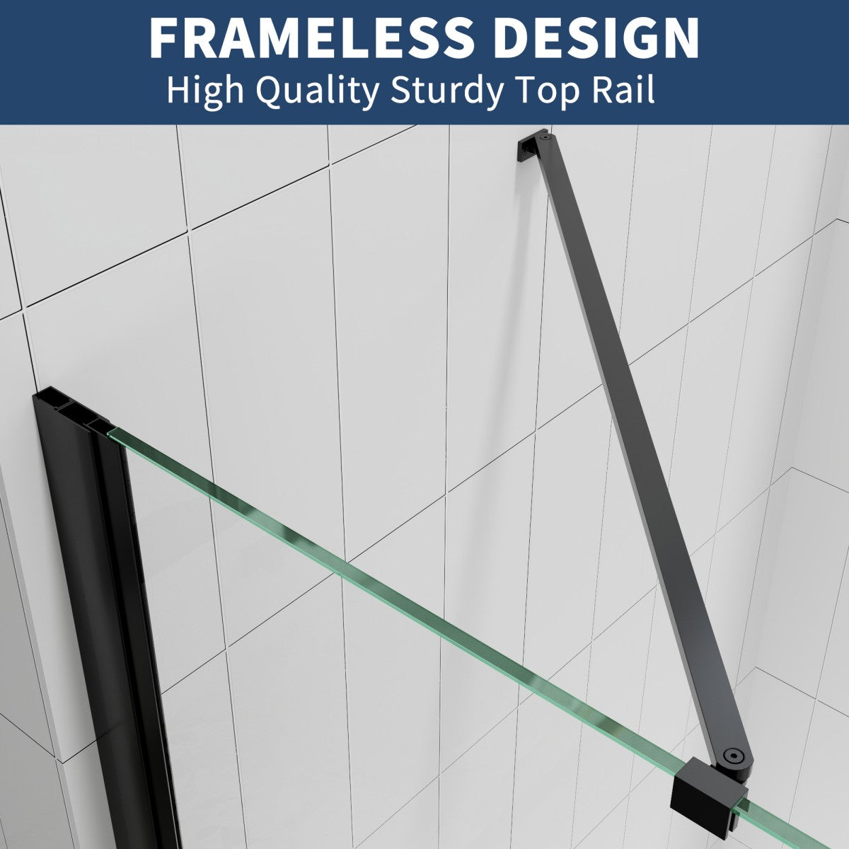Valor-W Allsumhome 56-58"Wx71"H Semi-Frameless Pivot Glass Shower Door,Pivot Shower Door,SGCC Tempered Glass,Matte Black,Reversible Installation