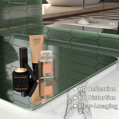 Backlit Mirror | Brivaro 55"×36" Nano‑Tempered Anti‑Fog Dimmable LED Bathroom Mirror