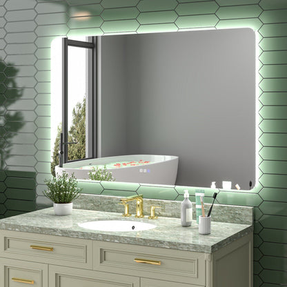 Modern bathroom with a vanity, sink, and decorative elements.