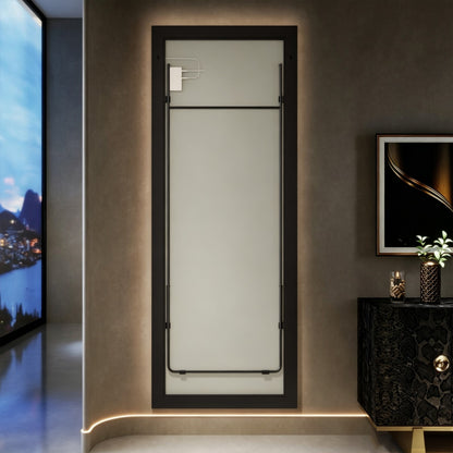Nivor 34″ × 82″ Dimmable LED Full-Length Floor Mirror with Stand, 3-Color Lights & Wall-Mount Option