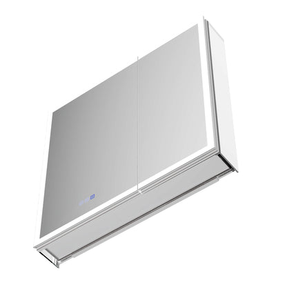 ExBrite 30"W x 30"H LED Medicine Cabinet with Anti-Fog, Stepless Color Temperature and Dimming, Adjustable Shelves, Aluminum Frame, Recessed or Surface Mount - ExBriteUSA