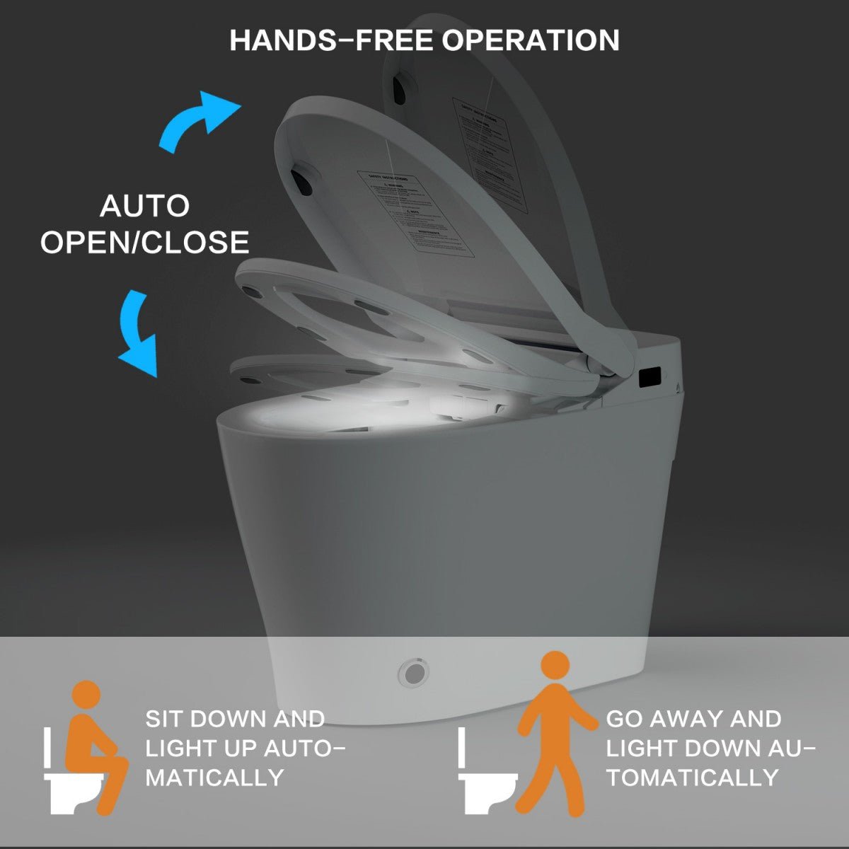 Bejoan Tankless Smart Toilet with Bidet Built In,Auto Open & Close,Wider Bidet with Heated Seat, Warm Water and Dry, Foot Sensor, LED Display, Remote Control,P20S