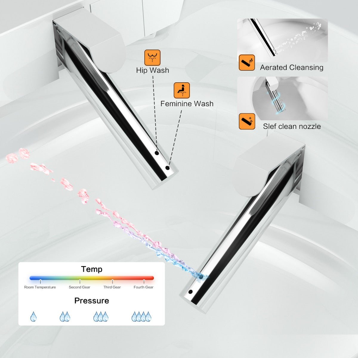 Bejoan Tankless Smart Toilet with Bidet Built In,Auto Open & Close,Wider Bidet with Heated Seat, Warm Water and Dry, Foot Sensor, LED Display, Remote Control,P20S