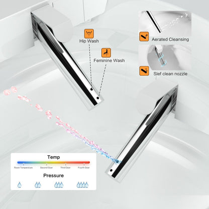 Bejoan Tankless Smart Toilet with Bidet Built In,Auto Open & Close,Wider Bidet with Heated Seat, Warm Water and Dry, Foot Sensor, LED Display, Remote Control,P20S