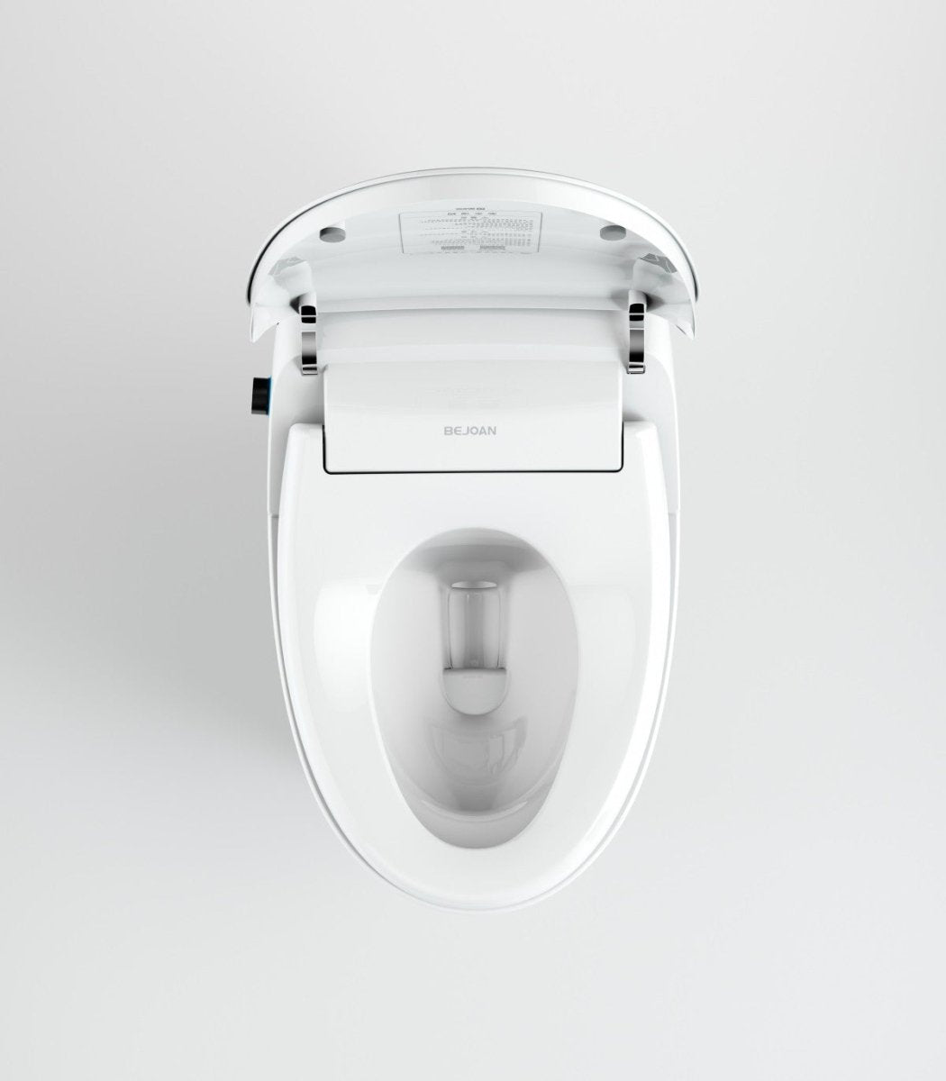 Bejoan Tankless Smart Toilet with Bidet Built In,Auto Open & Close,Wider Bidet with Heated Seat, Warm Water and Dry, Foot Sensor, LED Display, Remote Control,P50S