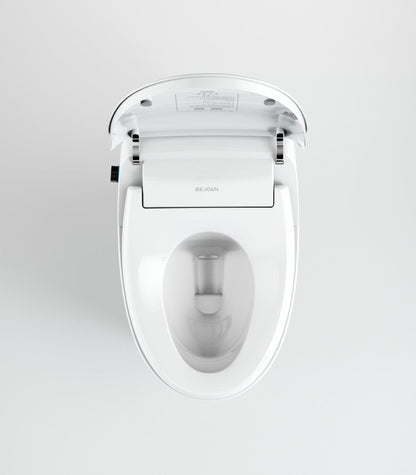 Bejoan Tankless Smart Toilet with Bidet Built In,Auto Open & Close,Wider Bidet with Heated Seat, Warm Water and Dry, Foot Sensor, LED Display, Remote Control,P50S