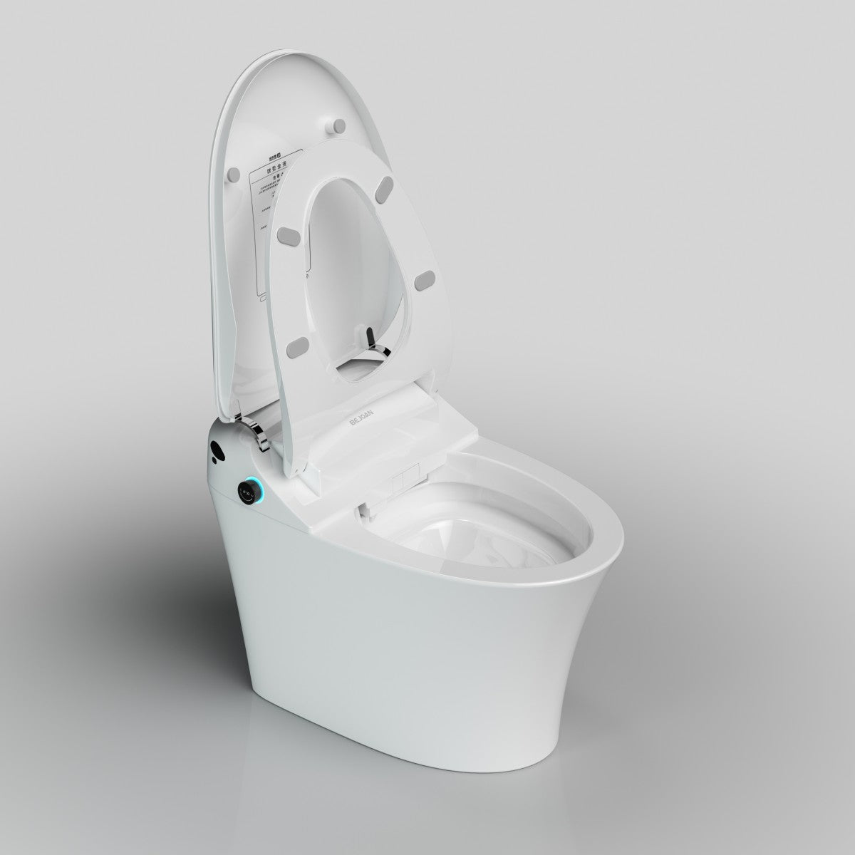 Bejoan Tankless Smart Toilet with Bidet Built In,Auto Open & Close,Wider Bidet with Heated Seat, Warm Water and Dry, Foot Sensor, LED Display, Remote Control,P50S