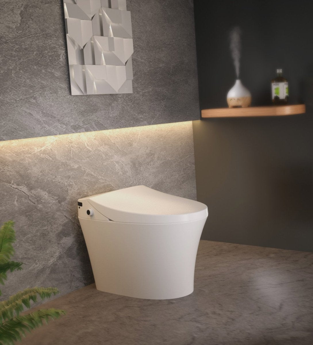 Bejoan Tankless Smart Toilet with Bidet Built In,Auto Open & Close,Wider Bidet with Heated Seat, Warm Water and Dry, Foot Sensor, LED Display, Remote Control,P51S