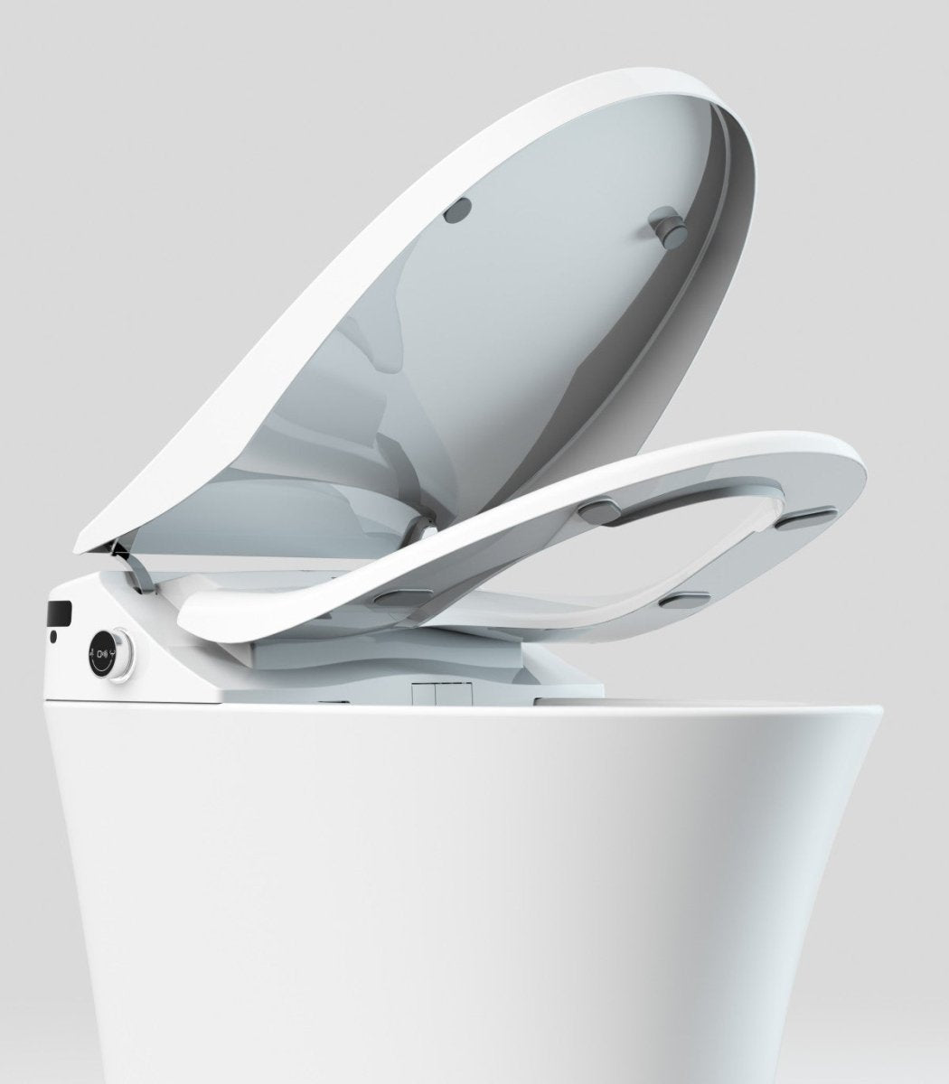 Bejoan Tankless Smart Toilet with Bidet Built In,Auto Open & Close,Wider Bidet with Heated Seat, Warm Water and Dry, Foot Sensor, LED Display, Remote Control,P51S