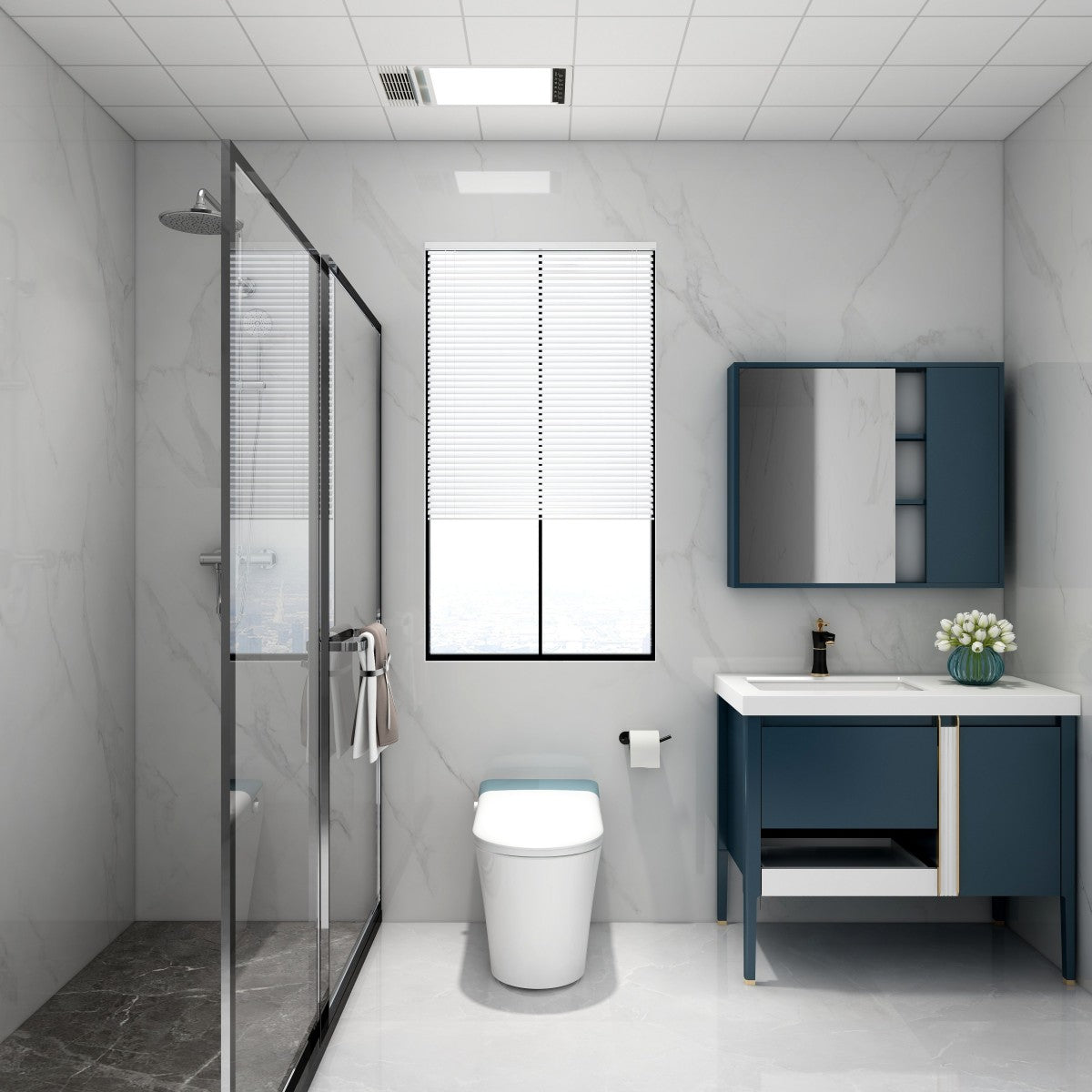 Bejoan Tankless Smart Toilet with Bidet Built In,Auto Open & Close,Wider Bidet with Heated Seat, Warm Water and Dry, Foot Sensor, LED Display, Remote Control,P80P