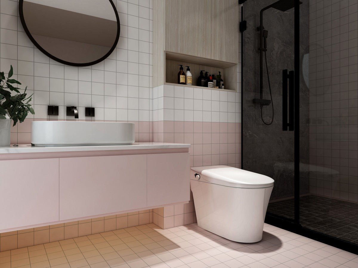 Bejoan Tankless Smart Toilet with Bidet Built In,Auto Open & Close,Wider Bidet with Heated Seat, Warm Water and Dry, Foot Sensor, LED Display, Remote Control,P80P