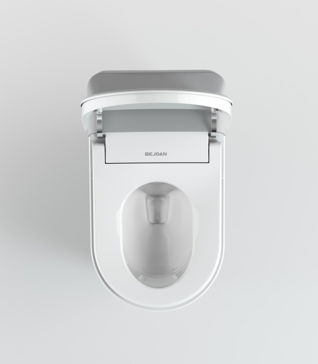 Bejoan Tankless Smart Toilet with Bidet Built In,Auto Open & Close,Wider Bidet with Heated Seat, Warm Water and Dry, Foot Sensor, LED Display, Remote Control,P80P