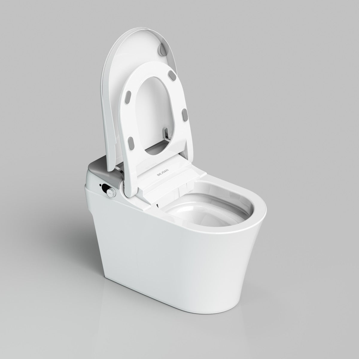 Bejoan Tankless Smart Toilet with Bidet Built In,Auto Open & Close,Wider Bidet with Heated Seat, Warm Water and Dry, Foot Sensor, LED Display, Remote Control,P80P